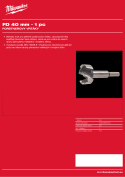 MILWAUKEE Forstner Drill Bits 4932363720 A4 PDF