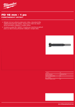 MILWAUKEE Forstner Drill Bits 4932363706 A4 PDF