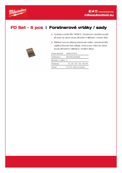 MILWAUKEE Sada Forstnerových vrtáků 5 ks 4932373379 A4 PDF