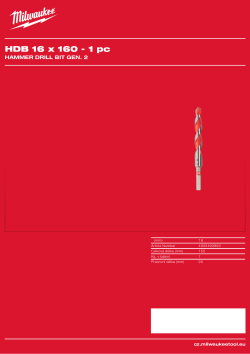 MILWAUKEE Hammer Drill Bit Gen. 2 4932493893 A4 PDF