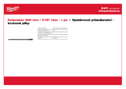 MILWAUKEE Prodloužení - délka 300 mm 4932479494 A4 PDF