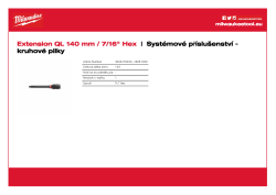 MILWAUKEE Prodloužení QL - délka 140 mm 4932479493 A4 PDF