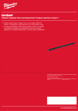 MILWAUKEE Vodicí hadice pro automatický posuv SWITCH PACK™ 4932471994 A4 PDF