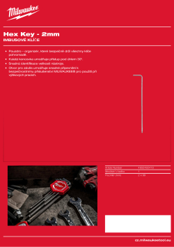 MILWAUKEE Imbusový klíč  - 2 mm 4932492410 A4 PDF