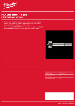 MILWAUKEE Forstner Drill Bits 4932363712 A4 PDF