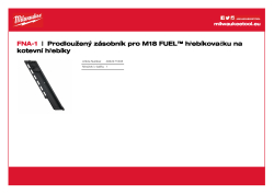 MILWAUKEE Prodloužený zásobník pro M18 FUEL™ hřebíkovačku na kotevní hřebíky 4932471605 A4 PDF