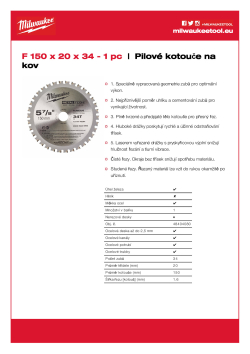 MILWAUKEE Circular saw blades for metal 48404080 A4 PDF