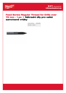 MILWAUKEE Stavěcí šroub s obyčejným závitem 48286880 A4 PDF