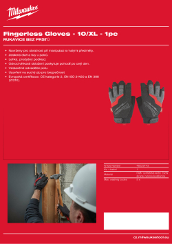 MILWAUKEE Rukavice bez prstů 10 / XL 1 ks 48229743 A4 PDF