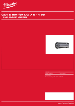 MILWAUKEE ⌀ 6 mm objímka uchycení 4931391453 A4 PDF