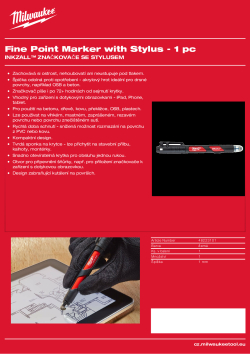 MILWAUKEE INKZALL™ značkovač jemný hrot 1mm se stylusem 48223101 A4 PDF