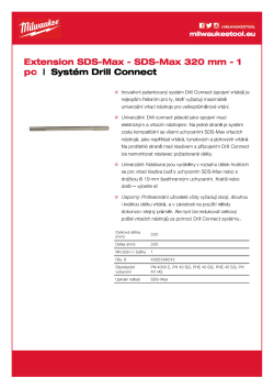 MILWAUKEE Prodloužení SDS-Max 4932399242 A4 PDF