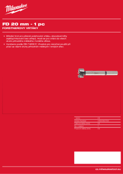 MILWAUKEE Forstner Drill Bits 4932363708 A4 PDF