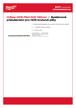 MILWAUKEE HCS střdící vrták ⌀ 6 mm, délka 150 mm 4932472089 A4 PDF