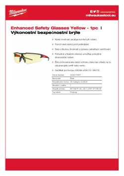 MILWAUKEE Žluté ochranné brýle 4932478927 A4 PDF
