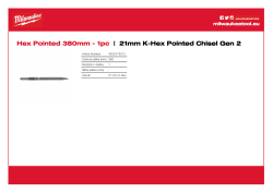 MILWAUKEE 21mm K-Hex Pointed Chisel Gen 2 4932479212 A4 PDF