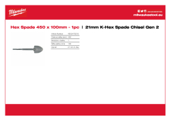MILWAUKEE Lopatkový sekáč s upínací stopkou K-Hex 21 mm 4932479218 A4 PDF