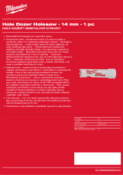 MILWAUKEE Hole Dozer Holesaws 49560002 A4 PDF
