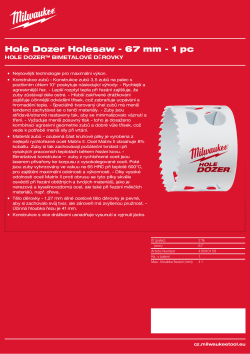 MILWAUKEE Hole Dozer Holesaws 49560158 A4 PDF