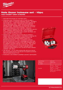 MILWAUKEE Hole Dozer™ sada děrovek (10 ks) 49224201 A4 PDF