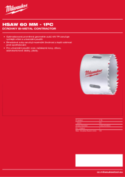 MILWAUKEE Bi-Metal Contractor Holesaw 4932464693 A4 PDF