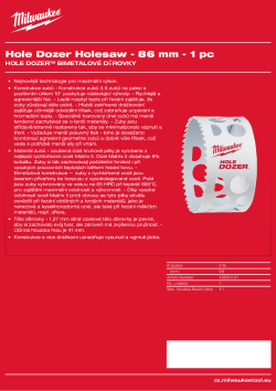 MILWAUKEE Hole Dozer Holesaws 49560187 A4 PDF