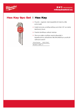 MILWAUKEE Sada imbusových klíčů 4932478621 A4 PDF