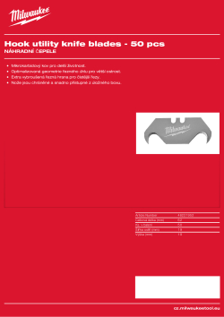 MILWAUKEE Náhradní čepele - hákový nůž 48221952 A4 PDF