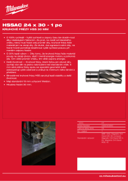 MILWAUKEE HSS annular cutters 30 mm 4932343280 A4 PDF