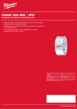 MILWAUKEE Bi-Metal Contractor Holesaw 4932464707 A4 PDF