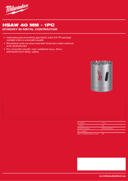 MILWAUKEE Bi-Metal Contractor Holesaw 4932464685 A4 PDF
