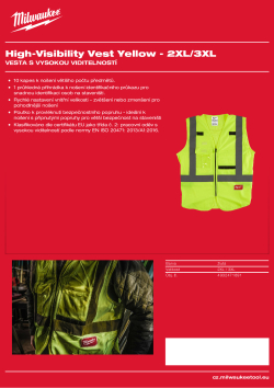 MILWAUKEE Vesta s vysokou viditelností žlutá - 2XL/3XL 4932471891 A4 PDF