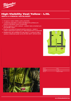 MILWAUKEE Vesta s vysokou viditelností žlutá - L/XL 4932471890 A4 PDF
