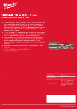 MILWAUKEE HSS annular cutters 30 mm 4932343271 A4 PDF