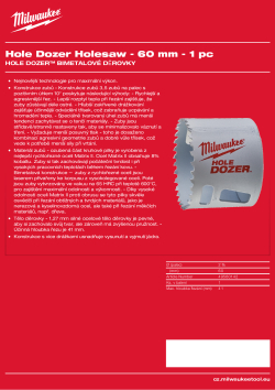 MILWAUKEE Hole Dozer Holesaws 49560142 A4 PDF