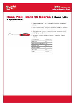MILWAUKEE Háčkové páčidlo - ohnuté o 45 stupňů 4932480573 A4 PDF