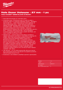 MILWAUKEE Hole Dozer Holesaws 49560047 A4 PDF