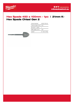 MILWAUKEE Lopatkový sekáč s upínací stopkou K-Hex 21 mm 4932479218 A4 PDF