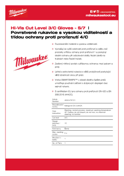 MILWAUKEE Reflexní rukavice s třídou ochrany proti proříznutí C 7/S - 1 ks 4932479721 A4 PDF