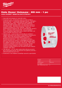 MILWAUKEE Hole Dozer Holesaws 49560193 A4 PDF