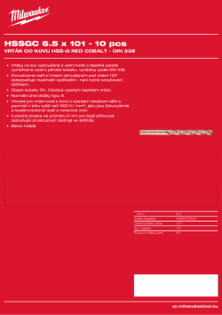 MILWAUKEE Red Cobalt HSS-G Drill Bits 4932373346 A4 PDF