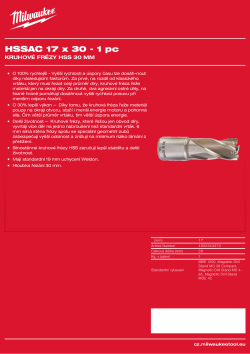 MILWAUKEE HSS annular cutters 30 mm 4932343273 A4 PDF