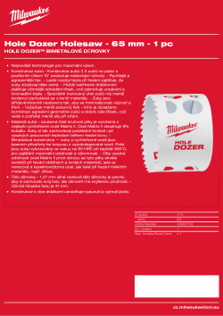 MILWAUKEE Hole Dozer Holesaws 49560153 A4 PDF
