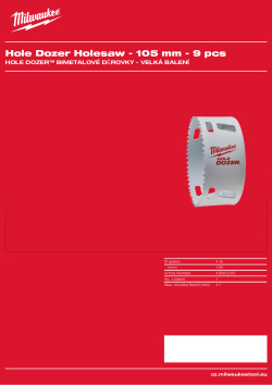 MILWAUKEE Hole Dozer Holesaws Bulk Packs 49565205 A4 PDF