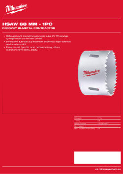MILWAUKEE Bi-Metal Contractor Holesaw 4932464697 A4 PDF