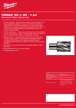 MILWAUKEE HSS annular cutters 30 mm 4932343286 A4 PDF