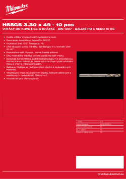 MILWAUKEE HSS-Ground Drills Short / DIN1897 / 5 and 10 pack 4932352204 A4 PDF