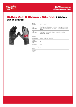 MILWAUKEE Rukavice pro přesnou práci tř. D 9/L 1 ks 4932480503 A4 PDF