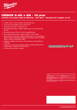 MILWAUKEE HSS-Ground Drills Short / DIN1897 / 5 and 10 pack 4932352213 A4 PDF