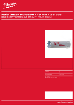 MILWAUKEE Hole Dozer Holesaws Bulk Packs 49565090 A4 PDF